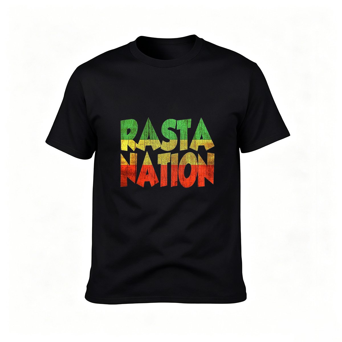 Rasta Nation T-Shirt Men's Black Reggae Style Graphic Tee
