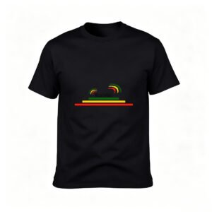 Rasta Reggae Men's T-Shirt Black Rastafari Print Design
