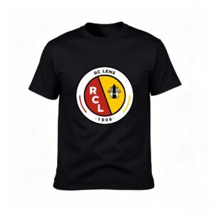 RC Lens Football Club Logo T-Shirt Men's Black 1906 Design