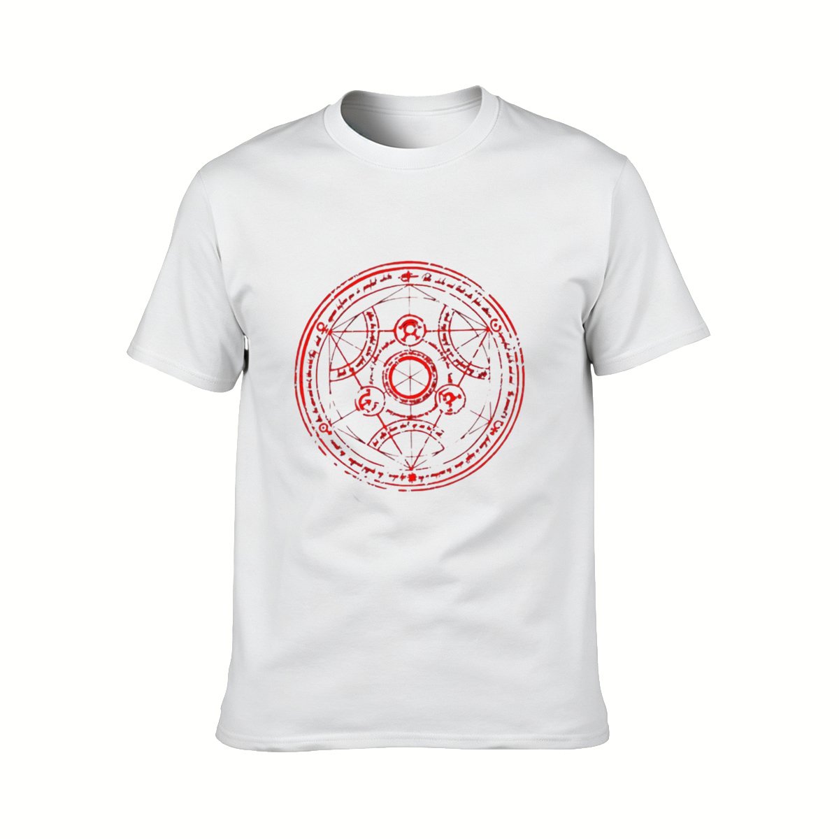 Mystic Circle Symbol Red Print Men's T-Shirt - Image 2