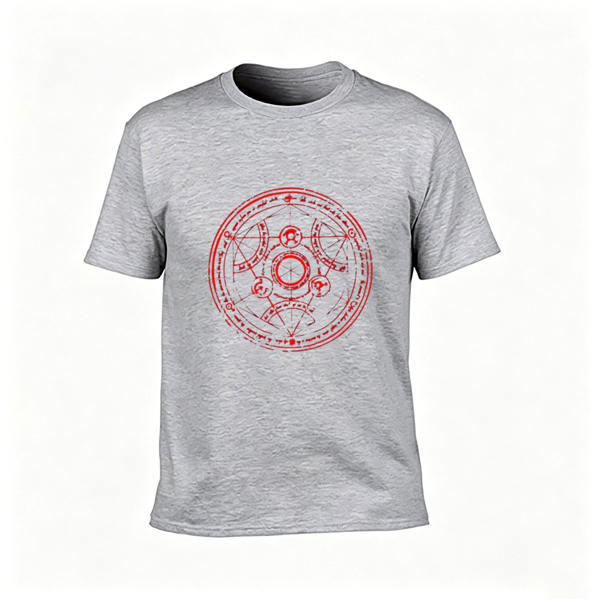 Mystic Circle Symbol Red Print Men's T-Shirt - Image 3
