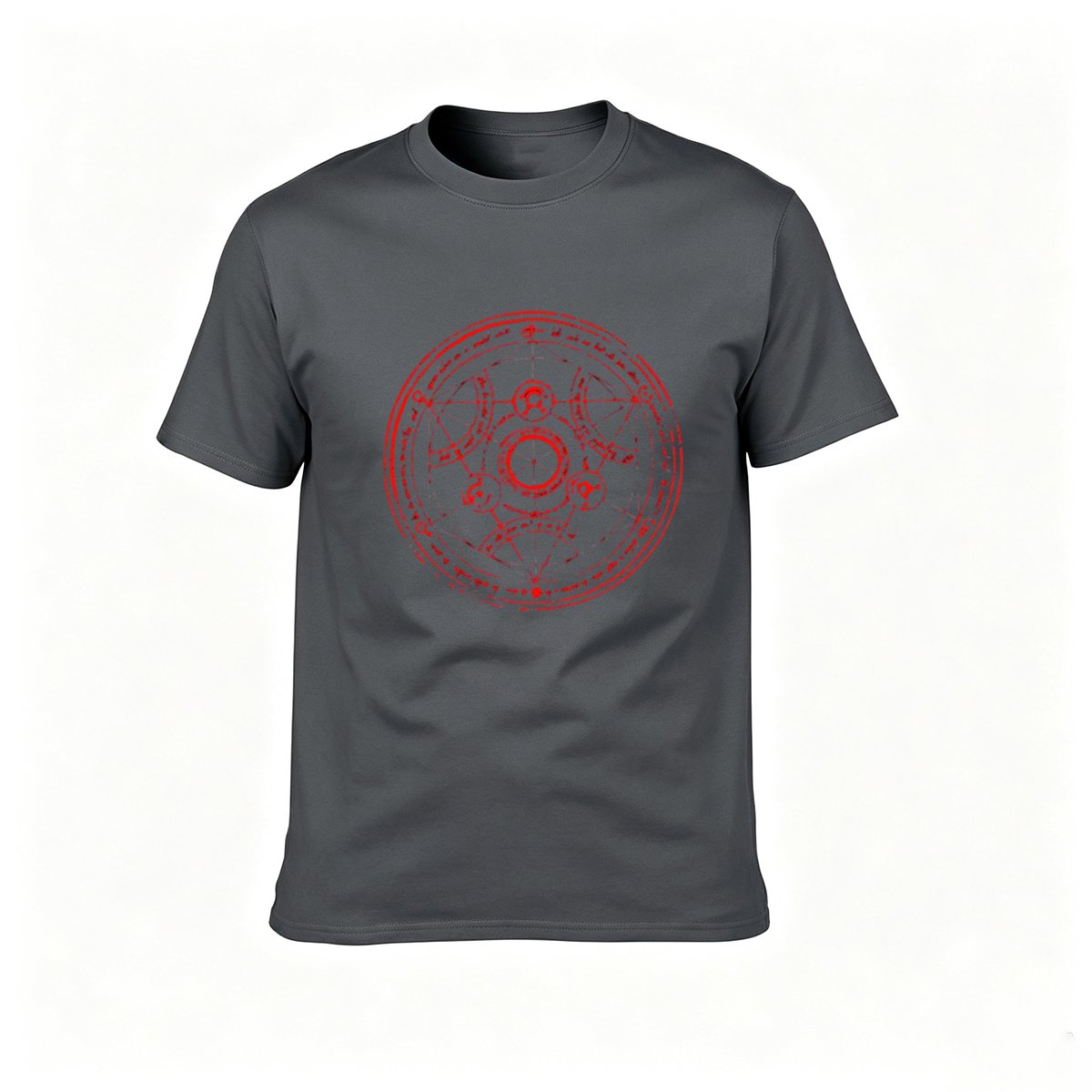 Mystic Circle Symbol Red Print Men's T-Shirt - Image 6