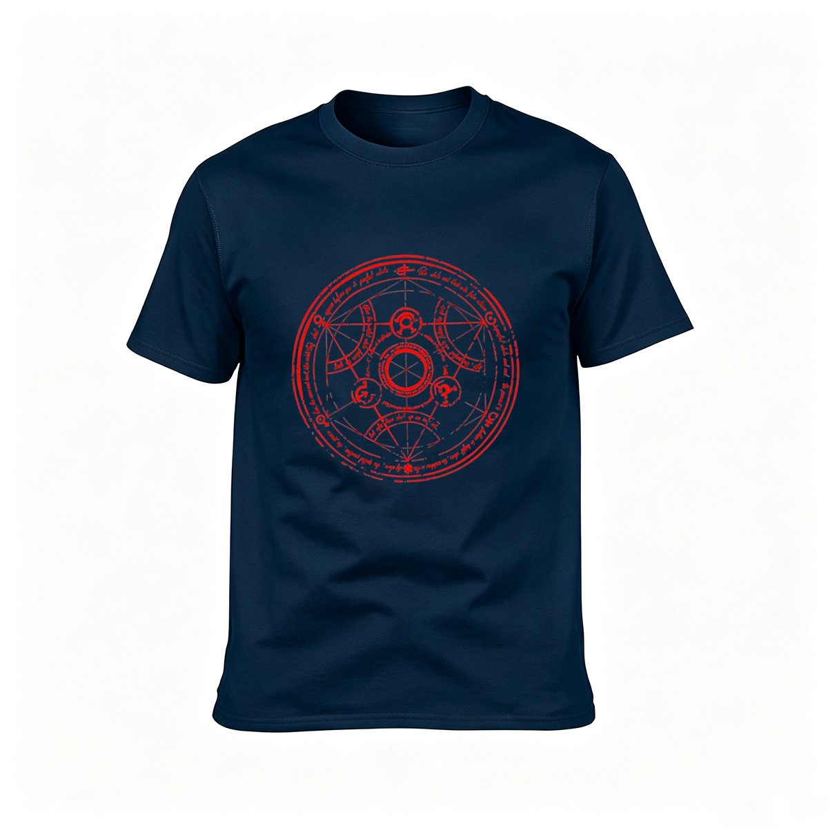 Mystic Circle Symbol Red Print Men's T-Shirt - Image 7