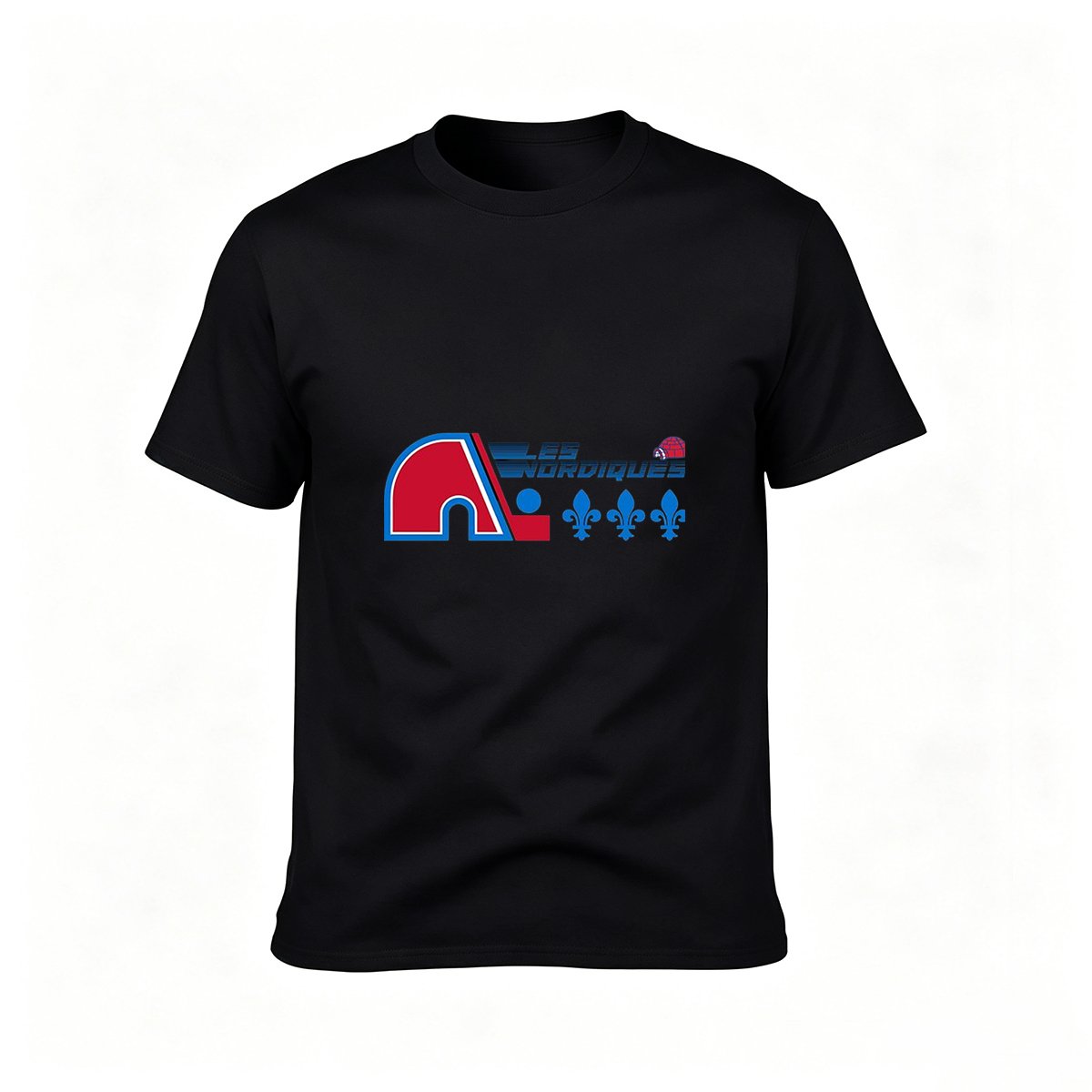 Les Nordiques NHL Logo T-Shirt Men's Black Retro Hockey Design