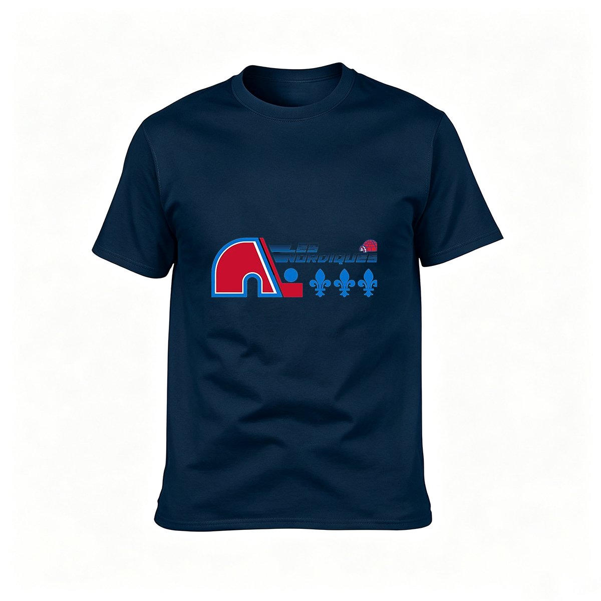 Les Nordiques NHL Logo T-Shirt Men's Black Retro Hockey Design - Image 7