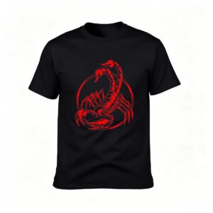 Red Scorpion Logo Men's T-Shirt Black Design Gift for Fans