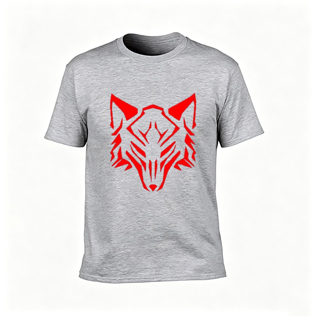 Red Wolf Head Graphic Men's T-Shirt - Image 3