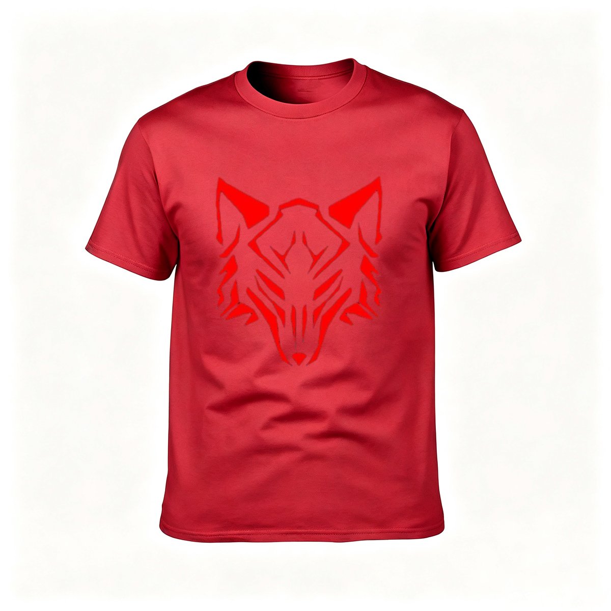 Red Wolf Head Graphic Men's T-Shirt - Image 5