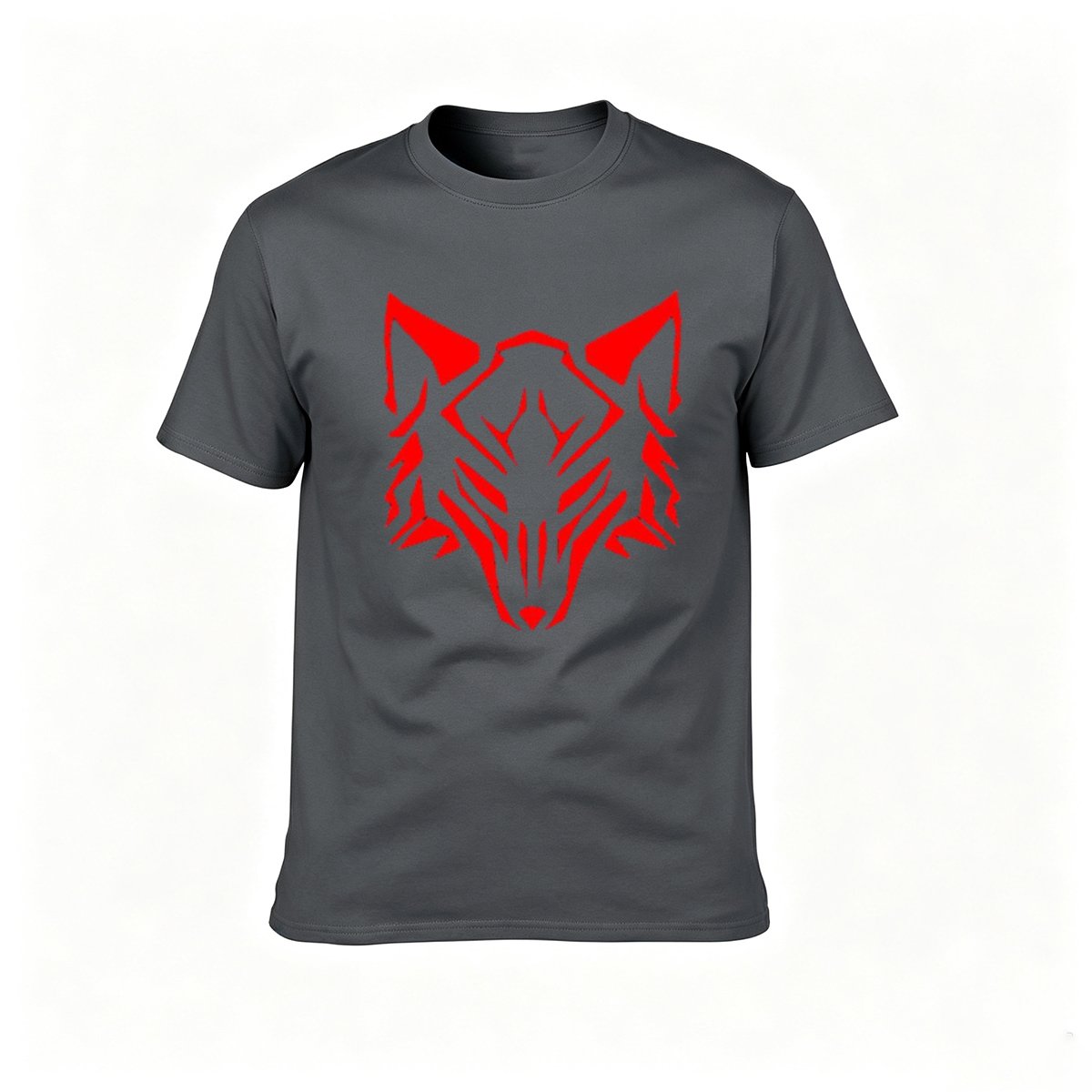 Red Wolf Head Graphic Men's T-Shirt - Image 6