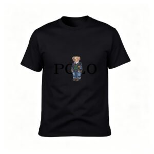 Polo Bear Logo Black T-Shirt Men's Casual Wear