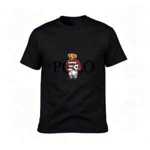 Polo Bear Soccer Player T-Shirt Men's Black Casual Wear