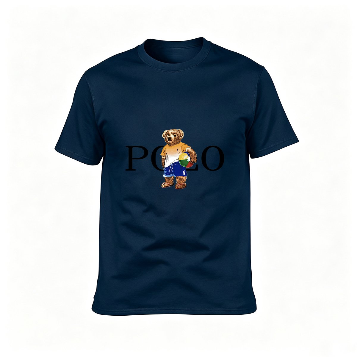 Polo Bear Logo T-Shirt Men's Casual Black Graphic Tee - Image 7