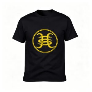 Golden Symbol Logo Men's T-Shirt Black Casual Wear