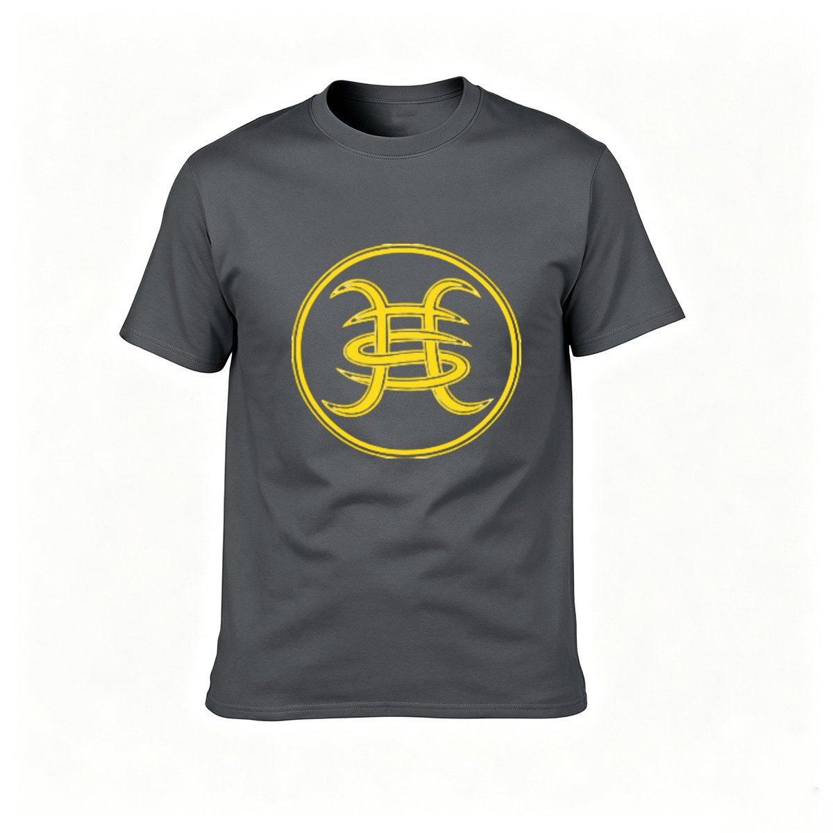 Golden Symbol Logo Men's T-Shirt Black Casual Wear - Image 6