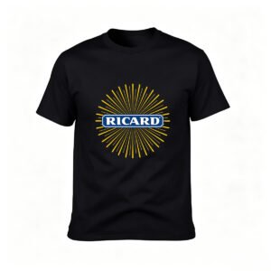 Ricard Logo T-Shirt Men's Black Casual Wear Gift