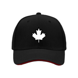 Black Maple Leaf Baseball Cap for Men Women Canada Gift Hat