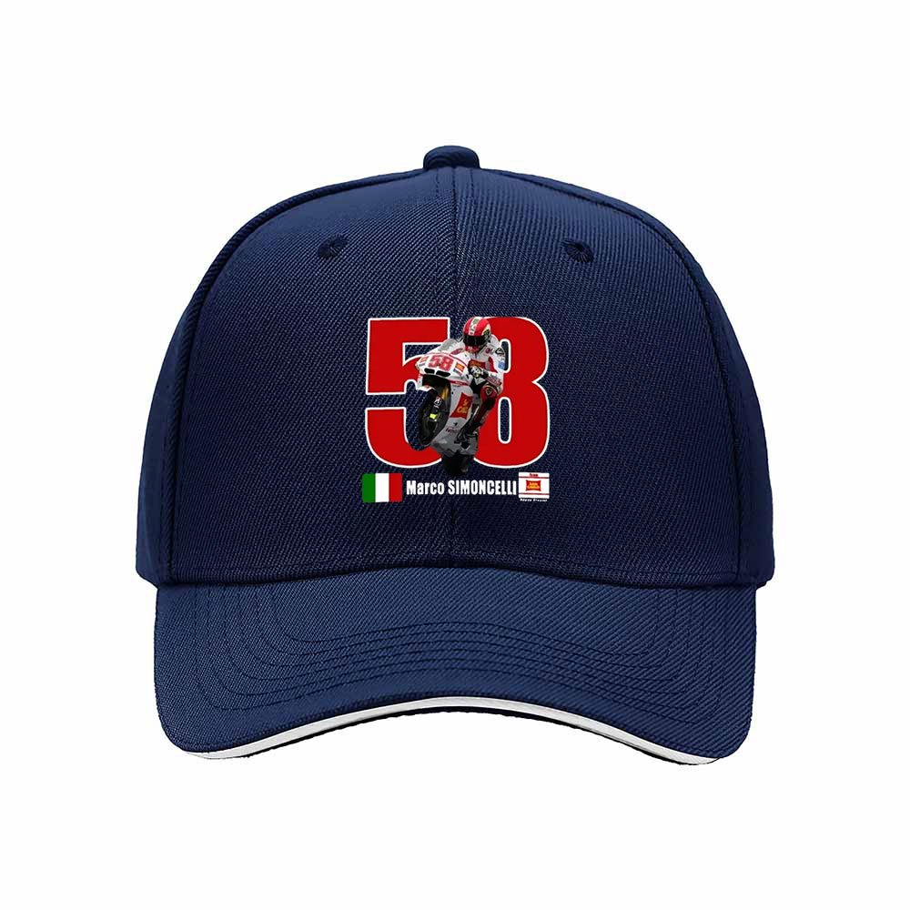 Marco Simoncelli 58 MotoGP Racing Men's Baseball Cap Gift - Image 2