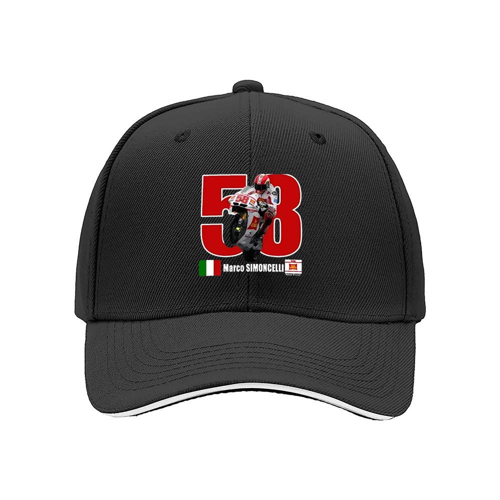 Marco Simoncelli 58 MotoGP Racing Men's Baseball Cap Gift - Image 3