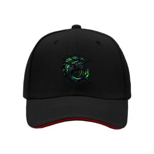 Black Fishing Marlin Logo Baseball Cap Men's Women's Gift Outdoor Sport Hat