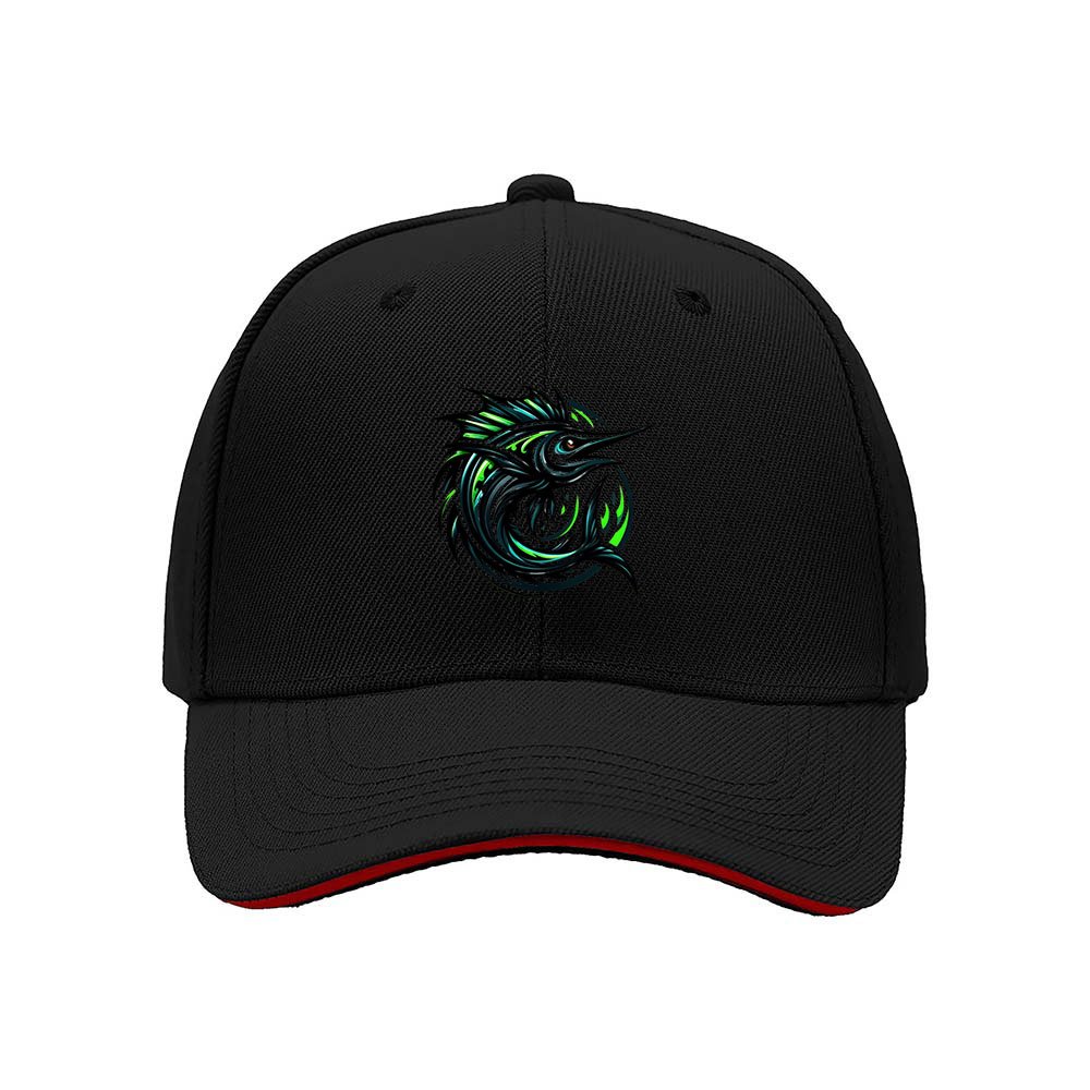 Black Fishing Marlin Logo Baseball Cap Men's Women's Gift Outdoor Sport Hat