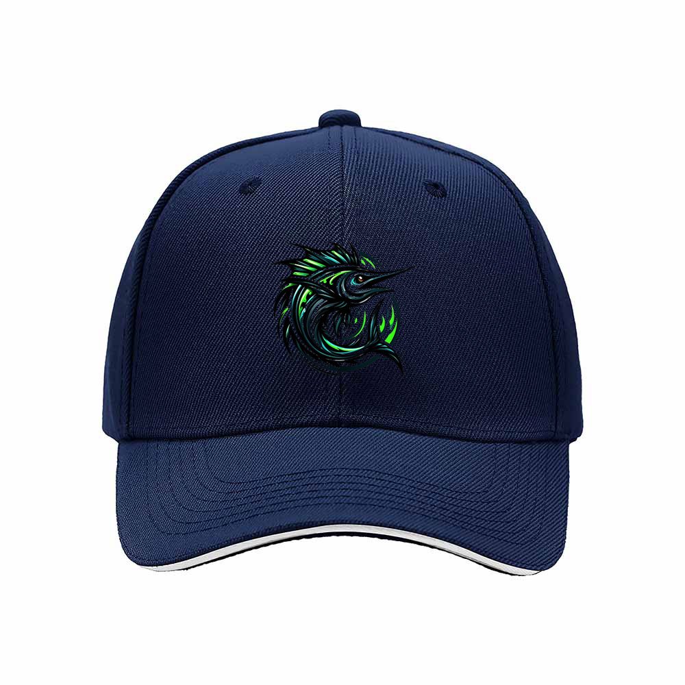 Black Fishing Marlin Logo Baseball Cap Men's Women's Gift Outdoor Sport Hat - Image 2