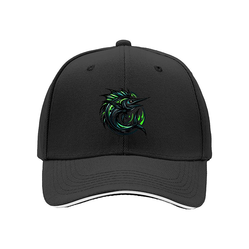 Black Fishing Marlin Logo Baseball Cap Men's Women's Gift Outdoor Sport Hat - Image 3