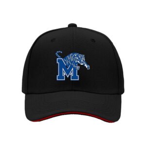 Men's Black Baseball Cap with Blue Tiger M Logo for Gifts and Sports Events