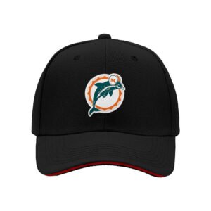 Miami Dolphins Logo Men's Baseball Cap Black Classic Team Hat Gift