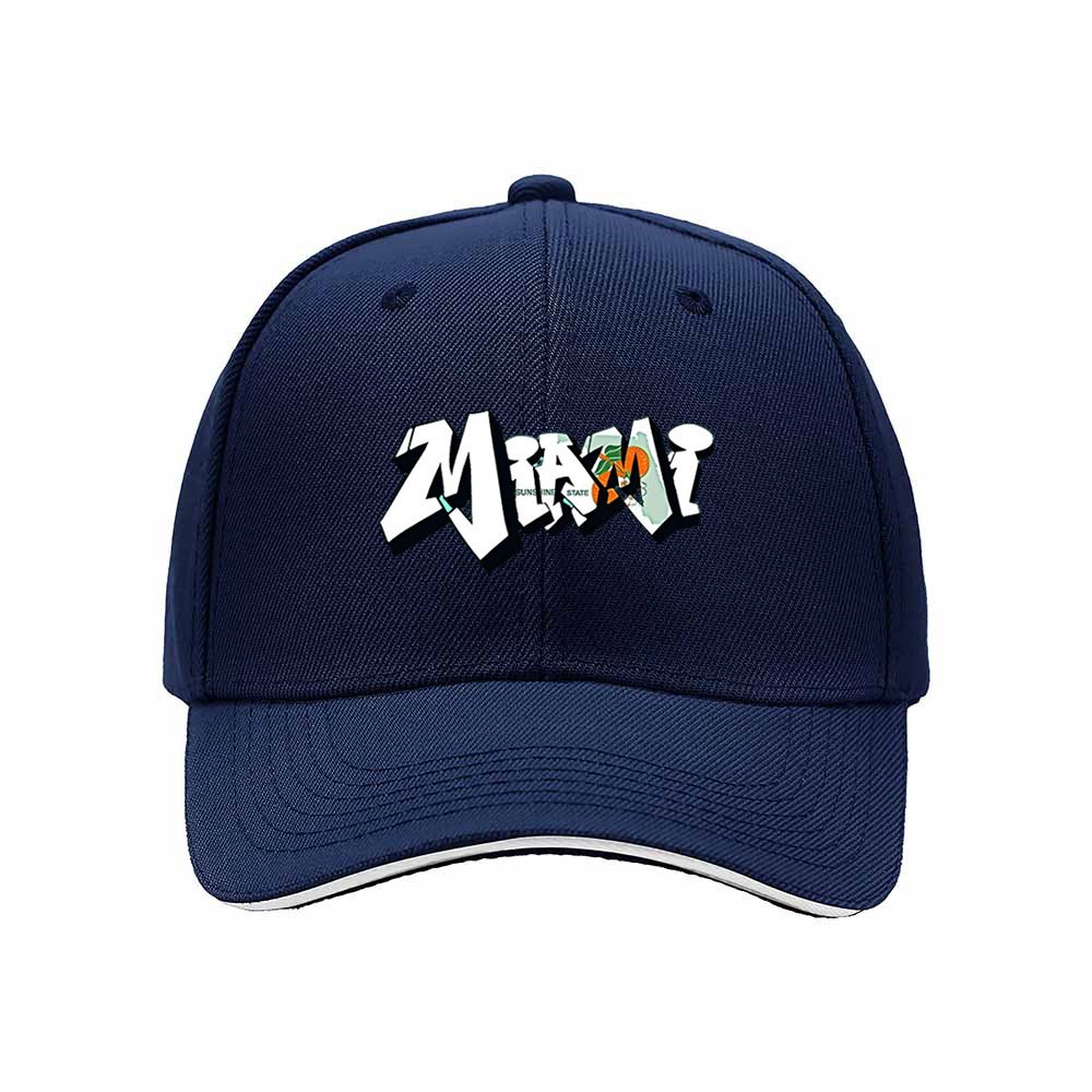 Miami Graffiti Print Baseball Cap for Men Women Casual Gift Hat - Image 2