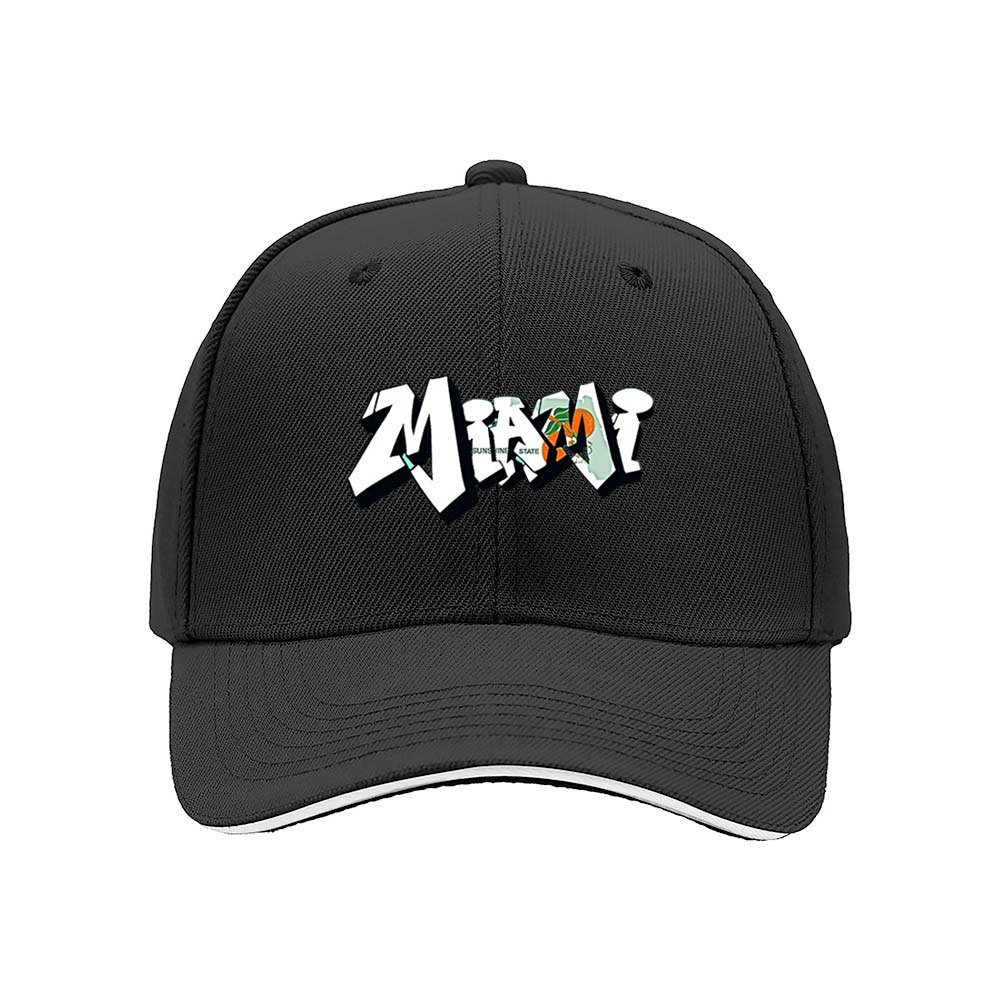 Miami Graffiti Print Baseball Cap for Men Women Casual Gift Hat - Image 3