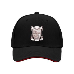 Mens Black Baseball Cap with University Crest Design Gift for Graduates