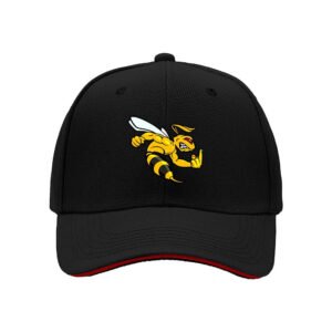 Black Baseball Cap with Yellow Bee Logo Men's Women's Gift Hat