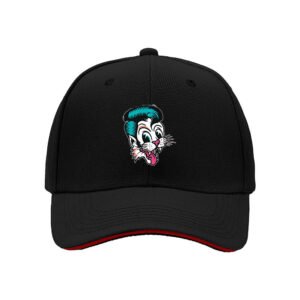 Black Baseball Cap with Looney Tunes Sylvester Cat Print for Men Women Gift
