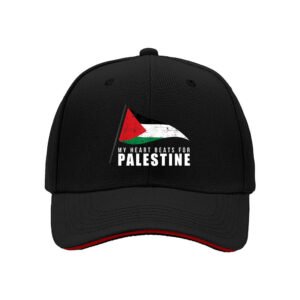 My Heart Beats for Palestine Flag Cap Men Women Baseball Hat Gift