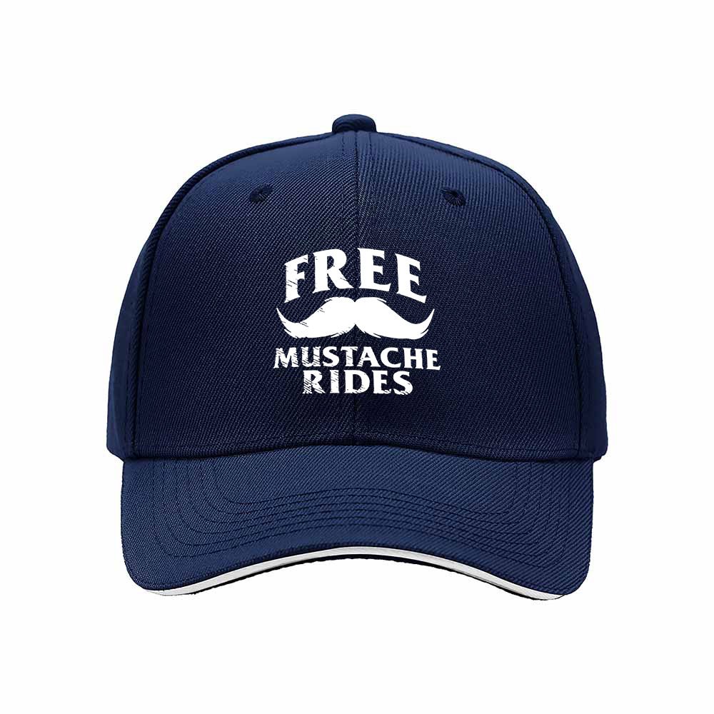 Free Mustache Rides Men's Baseball Cap Funny Gift Hat - Image 2