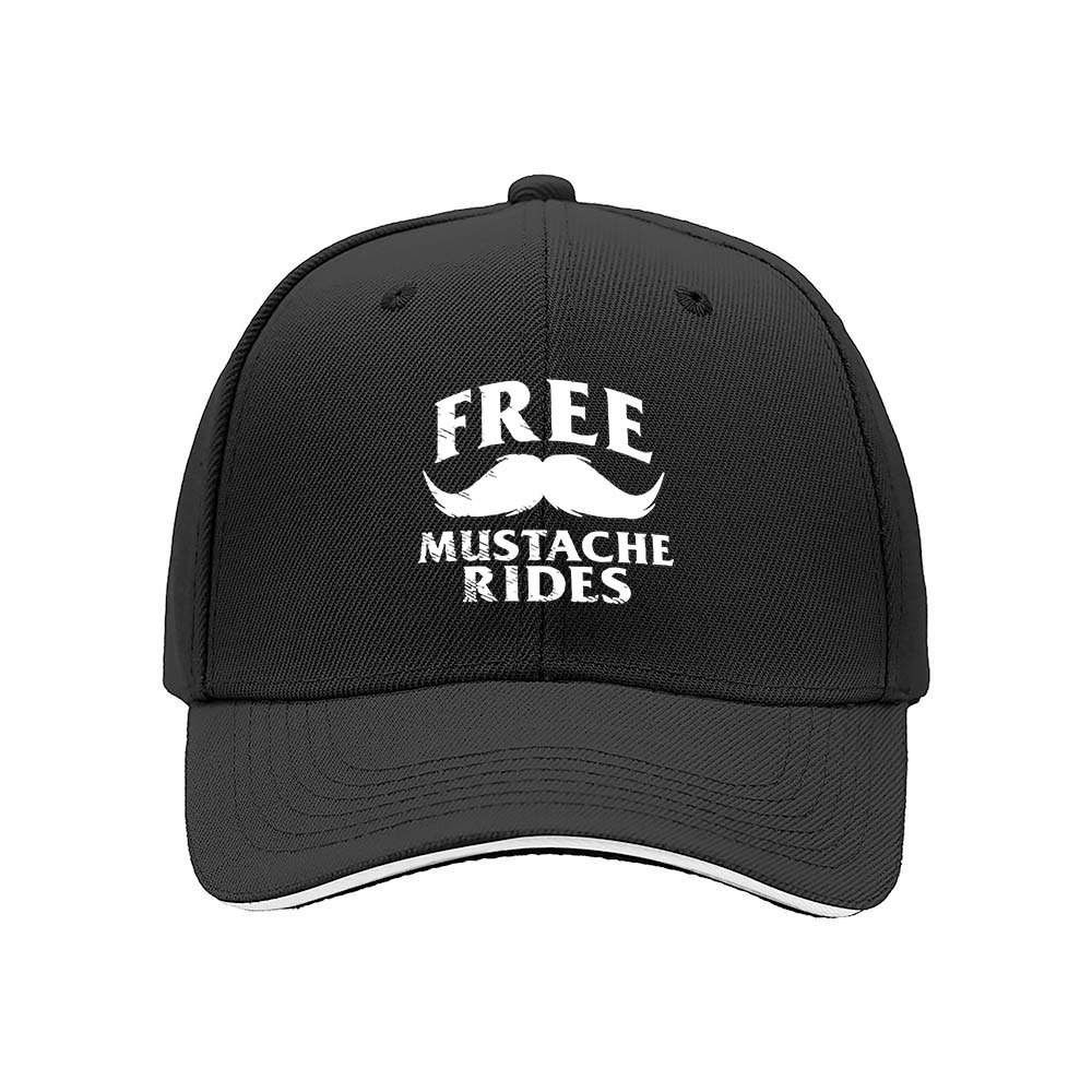 Free Mustache Rides Men's Baseball Cap Funny Gift Hat - Image 3