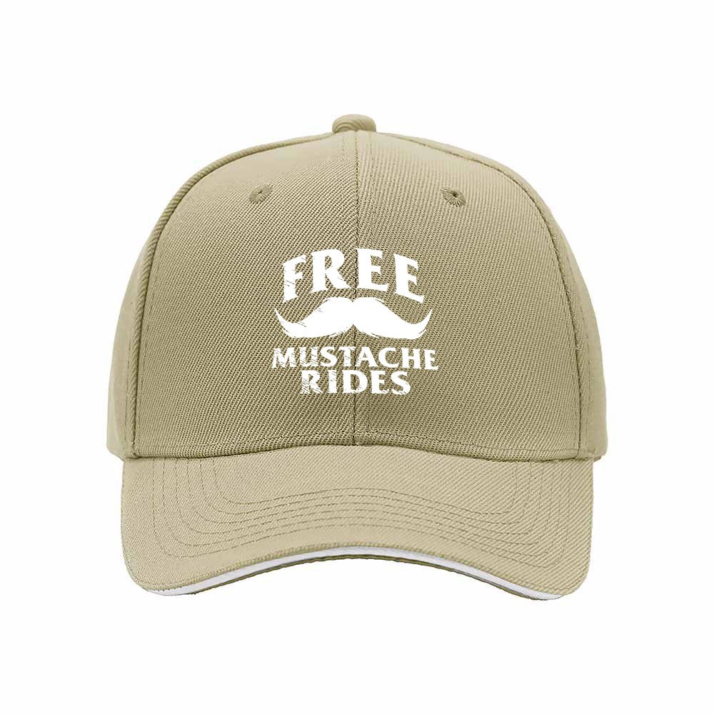 Free Mustache Rides Men's Baseball Cap Funny Gift Hat - Image 4