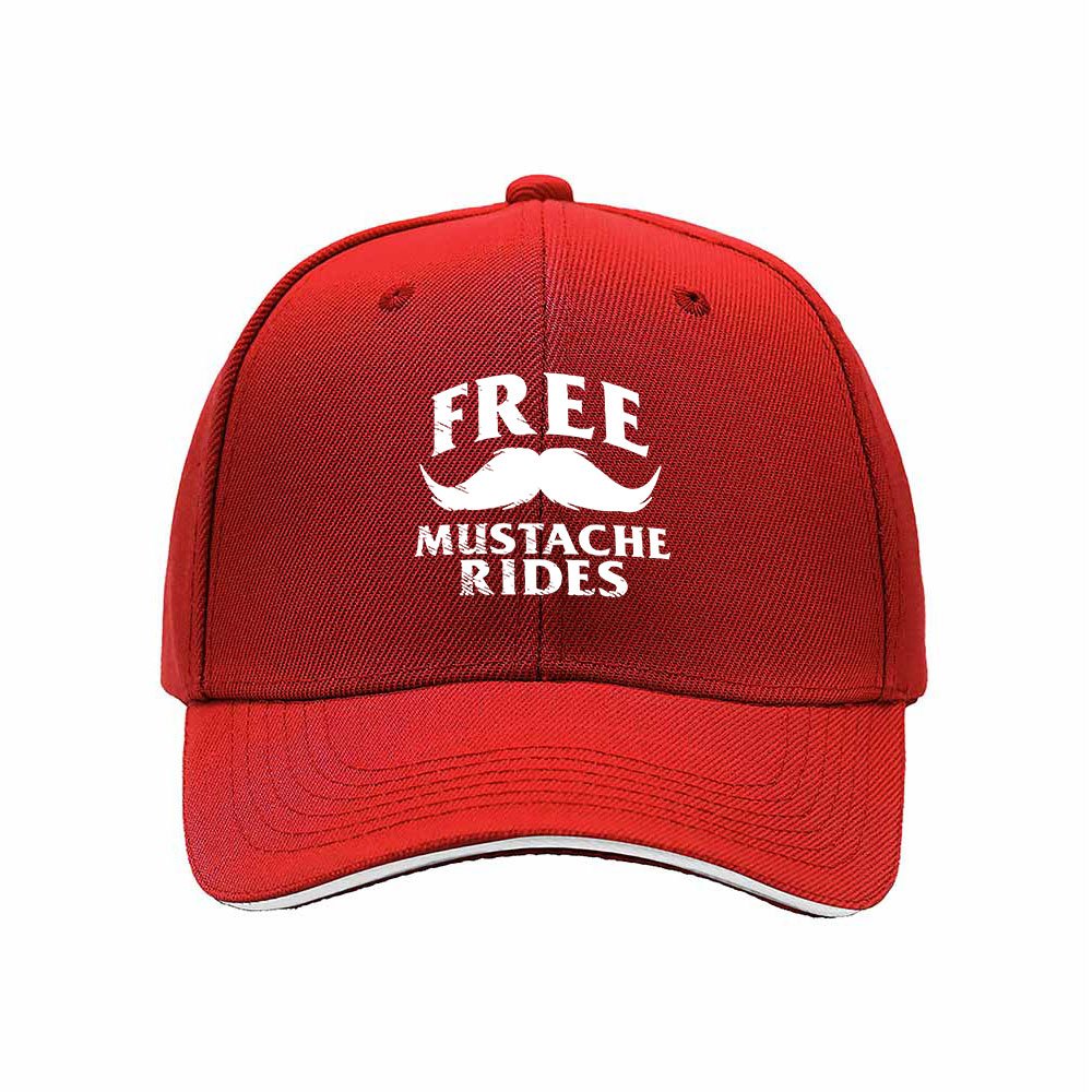 Free Mustache Rides Men's Baseball Cap Funny Gift Hat - Image 6
