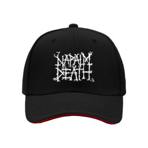 Napalm Death Logo Men's Baseball Cap Black White Embroidered Hat