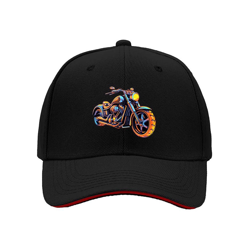 Colorful Motorcycle Print Men's Baseball Cap Gift for Bikers