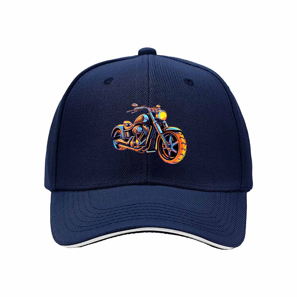 Colorful Motorcycle Print Men's Baseball Cap Gift for Bikers - Image 2