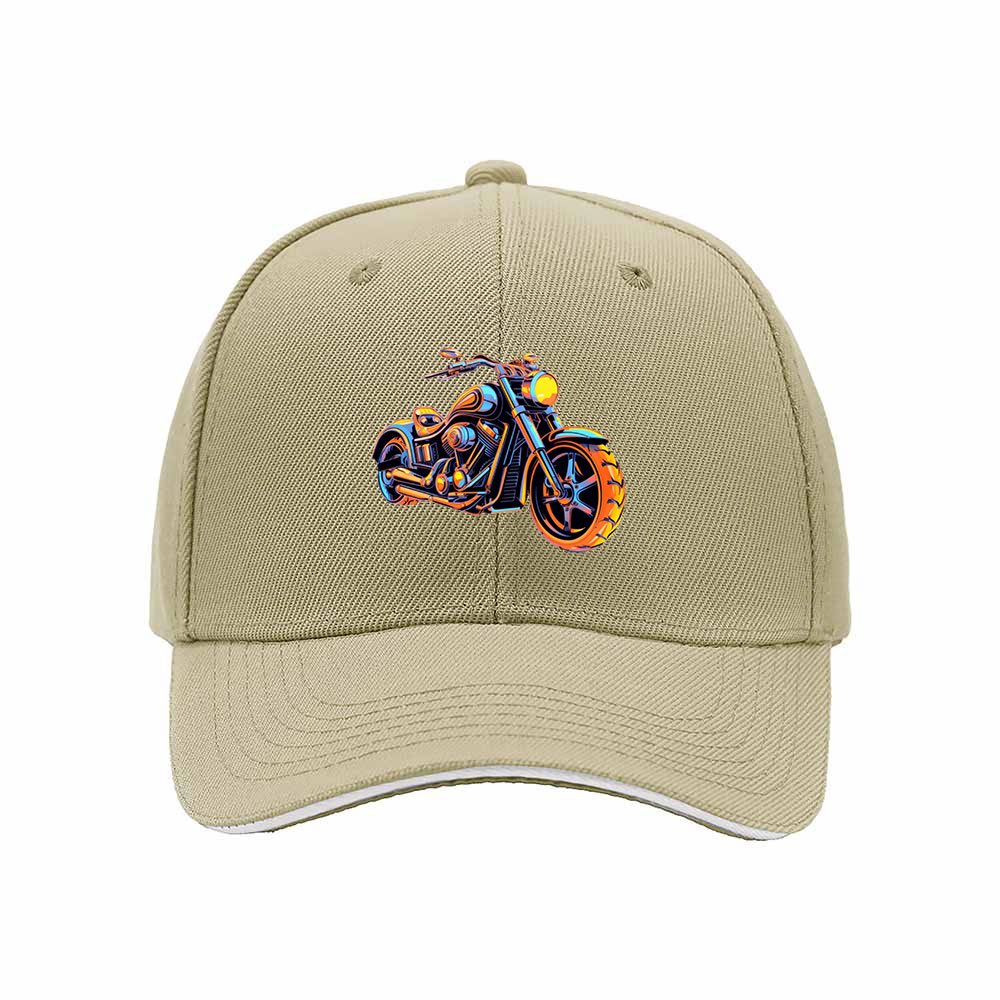 Colorful Motorcycle Print Men's Baseball Cap Gift for Bikers - Image 4