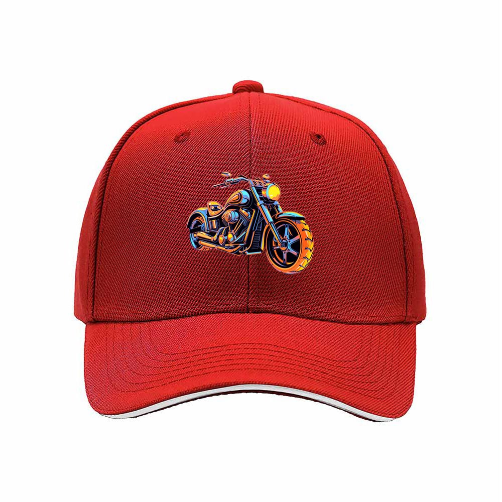 Colorful Motorcycle Print Men's Baseball Cap Gift for Bikers - Image 6