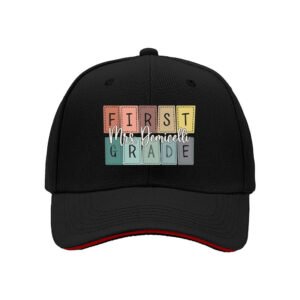 First Grade Teacher Cap Mrs Demicelli Personalized Baseball Hat Gift for Educators