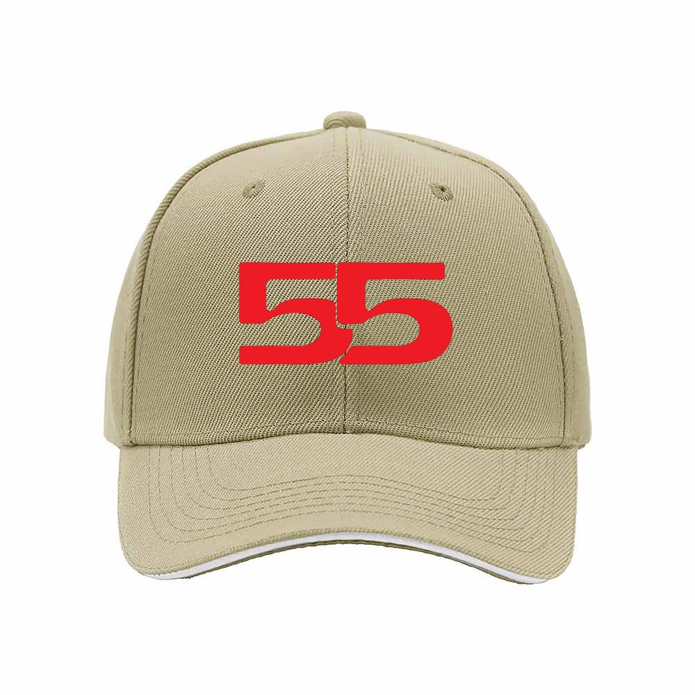 Black Baseball Cap with Red 55 Print Men's Women's Gift Sport Hat - Image 4