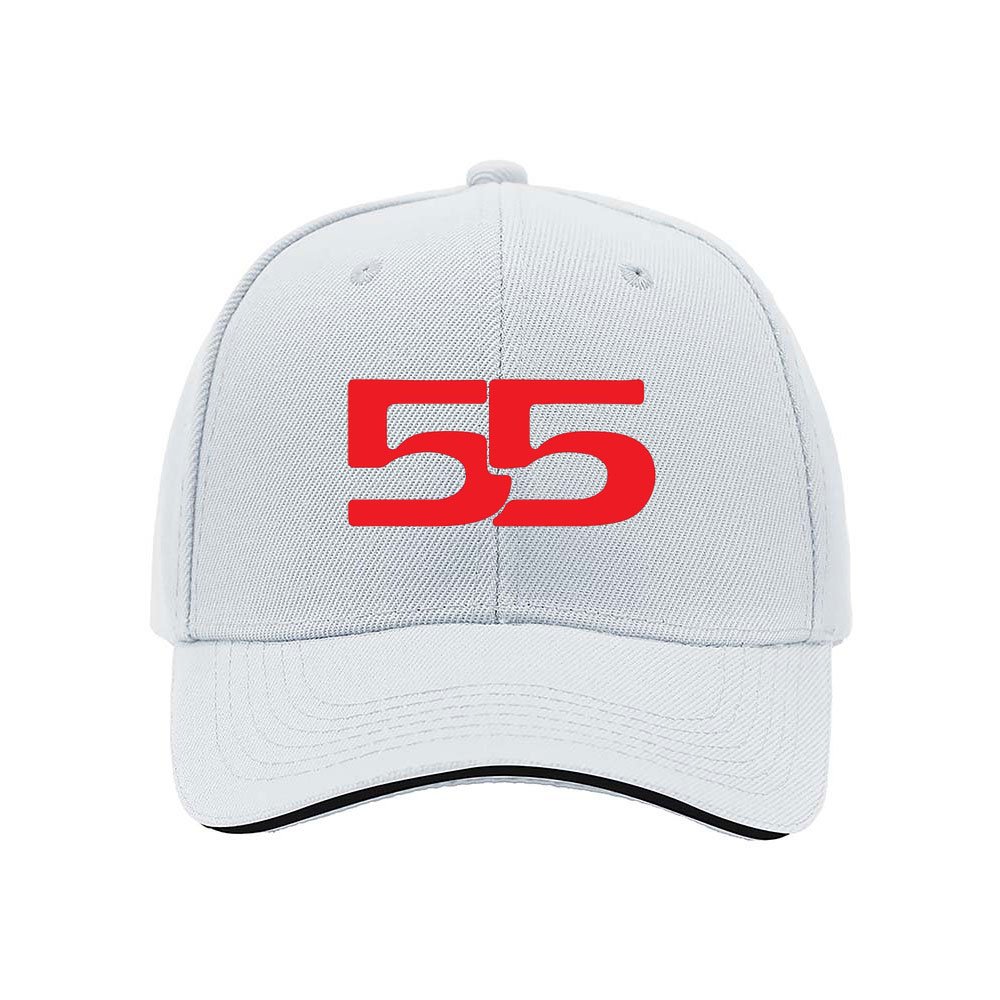 Black Baseball Cap with Red 55 Print Men's Women's Gift Sport Hat - Image 5