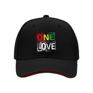 One Love Rasta Print Baseball Cap for Men Women Casual Gift Hat