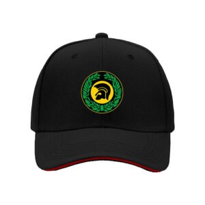 Men's Black Baseball Cap with Greek Warrior Logo for Gifts and Outdoor Wear