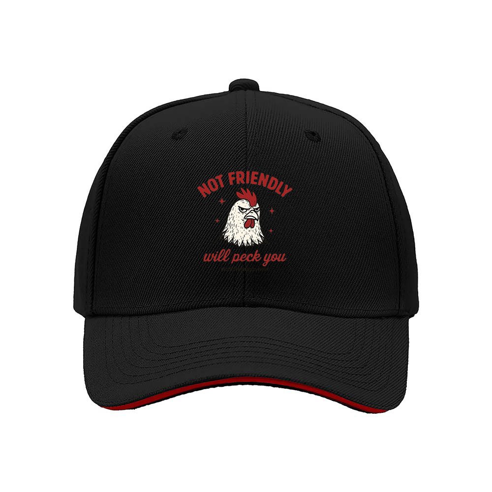 Not Friendly Rooster Men's Baseball Cap Funny Gift Hat