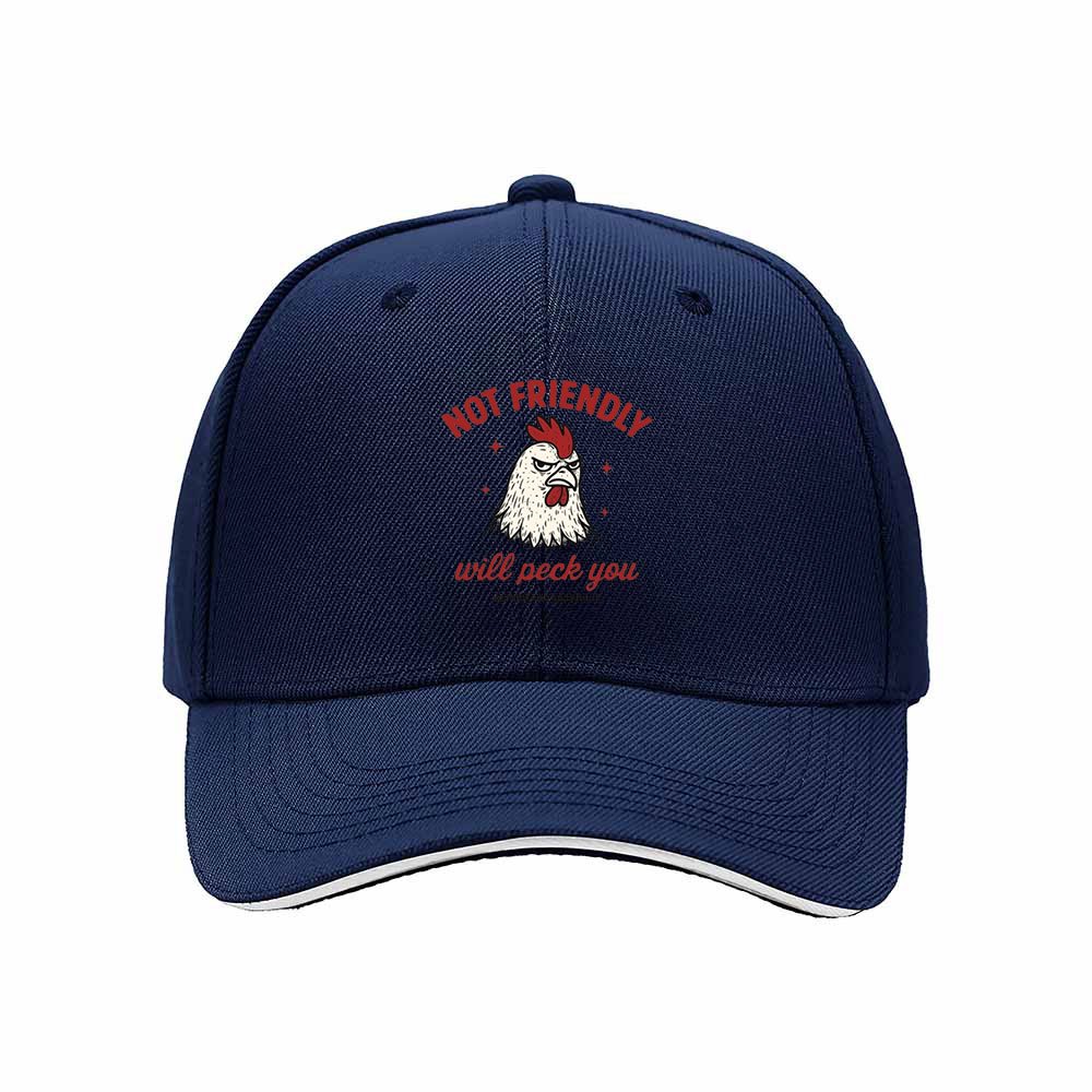 Not Friendly Rooster Men's Baseball Cap Funny Gift Hat - Image 2